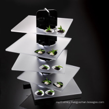 Black and Frosted Acrylic Catering Display Stand